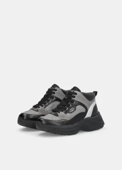 Liu Jo Sneakers mi-hautes en mesh glittéré|Femme Sneakers