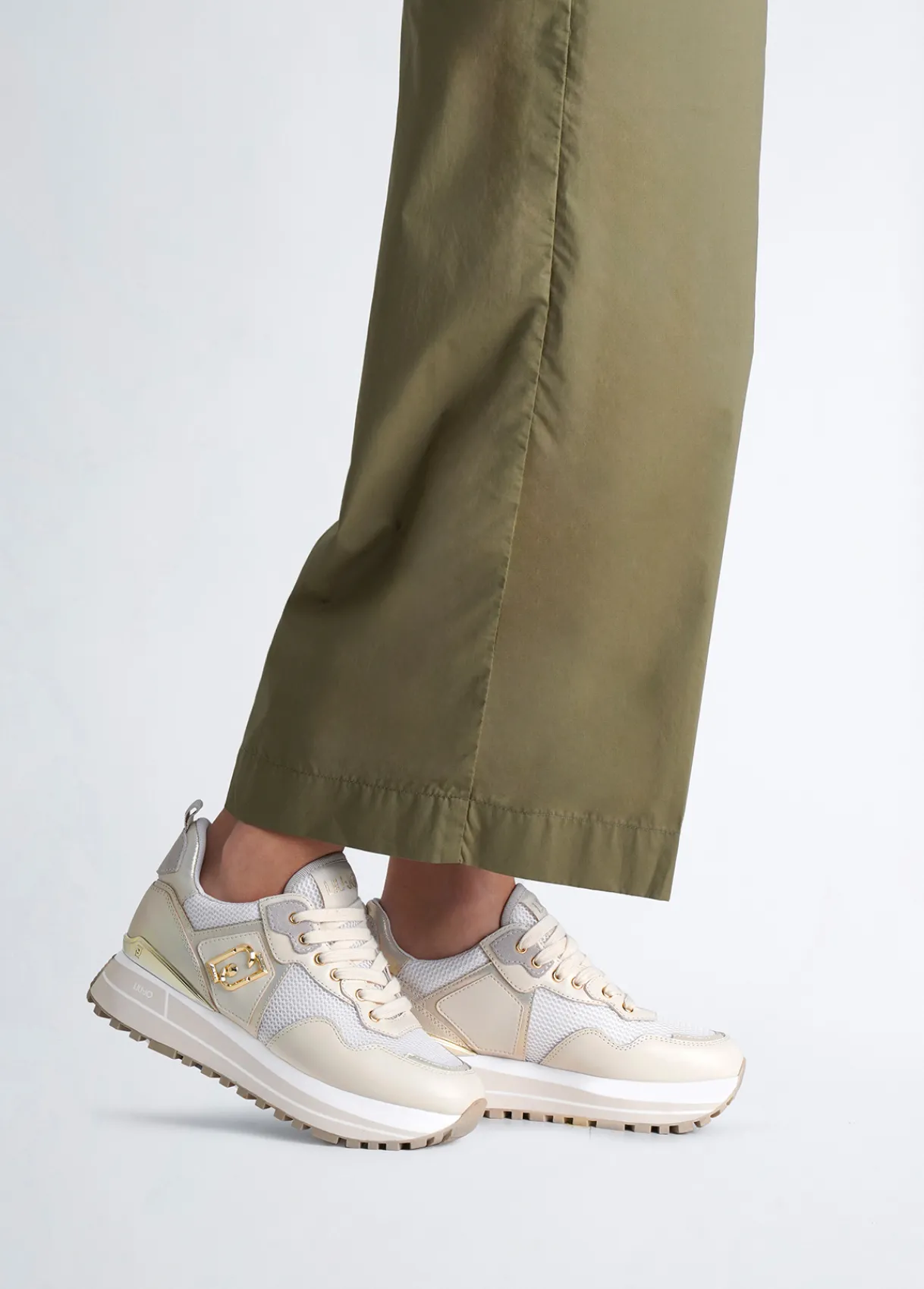 Liu Jo Sneakers plateforme en cuir et mesh|Femme Sneakers