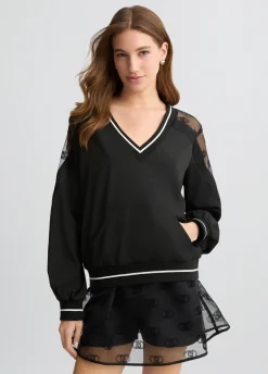 Liu Jo Sweat-shirt avec encolure en V|Femme Sweat-Shirts|Vêtements De Sport