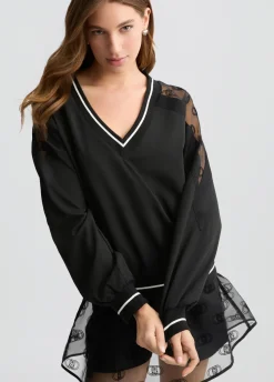 Liu Jo Sweat-shirt avec encolure en V|Femme Sweat-Shirts|Vêtements De Sport