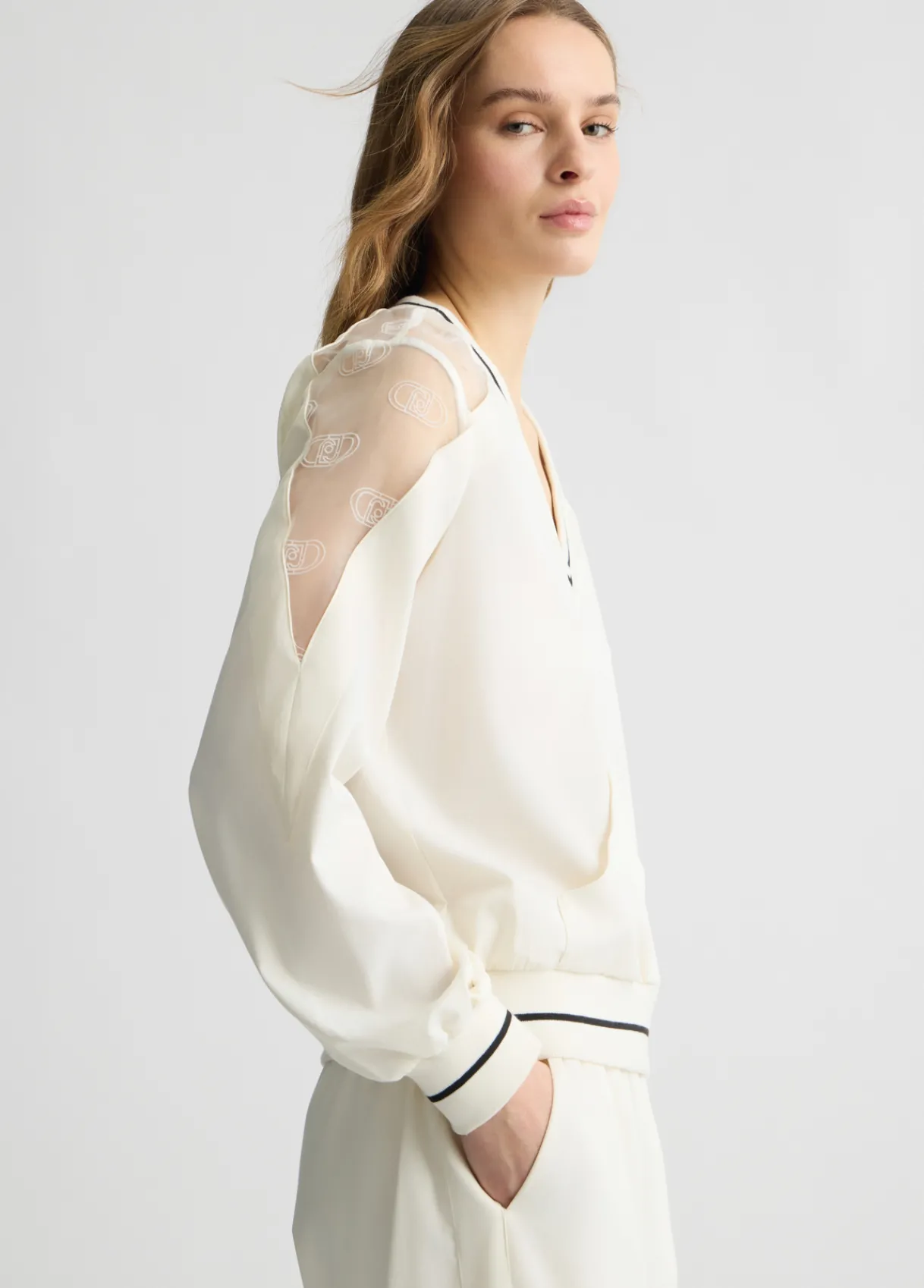 Liu Jo Sweat-shirt avec encolure en V|Femme Sweat-Shirts|Vêtements De Sport
