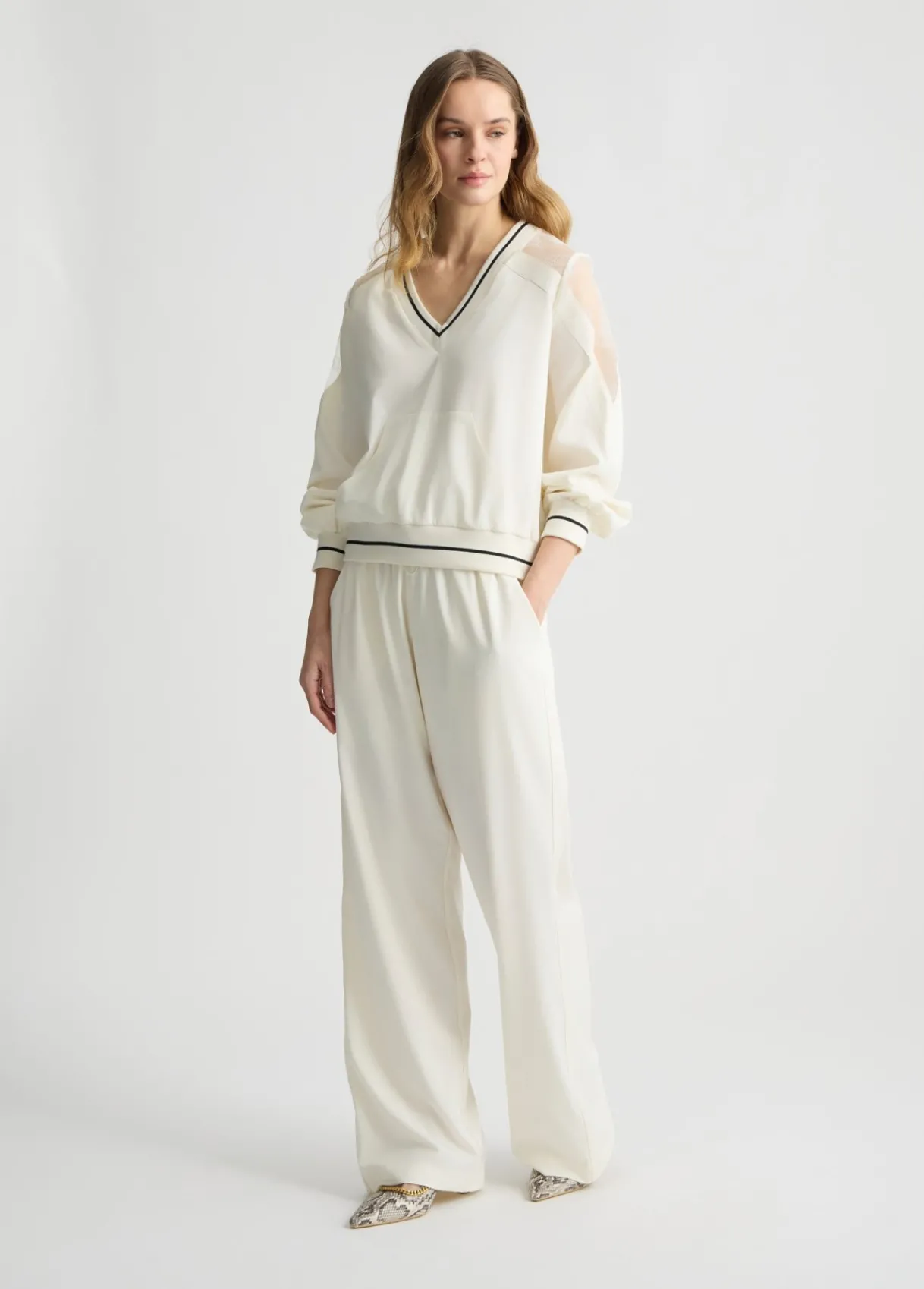 Liu Jo Sweat-shirt avec encolure en V|Femme Sweat-Shirts|Vêtements De Sport