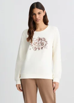 Liu Jo Sweat-shirt avec logo animalier et strass|Femme Sweat-Shirts|Vêtements De Sport