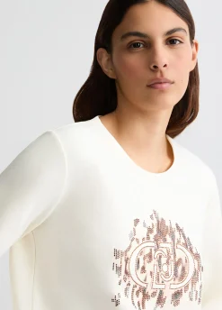 Liu Jo Sweat-shirt avec logo animalier et strass|Femme Sweat-Shirts|Vêtements De Sport