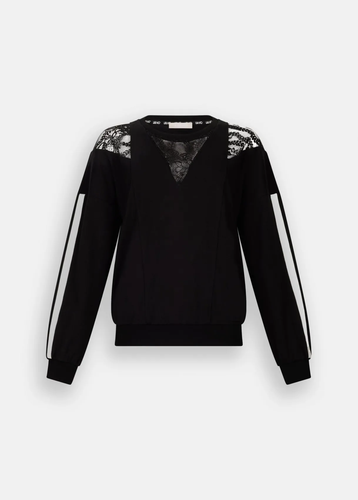 Liu Jo Sweat-shirt en coton avec dentelle|Femme Sweat-Shirts|Vêtements De Sport