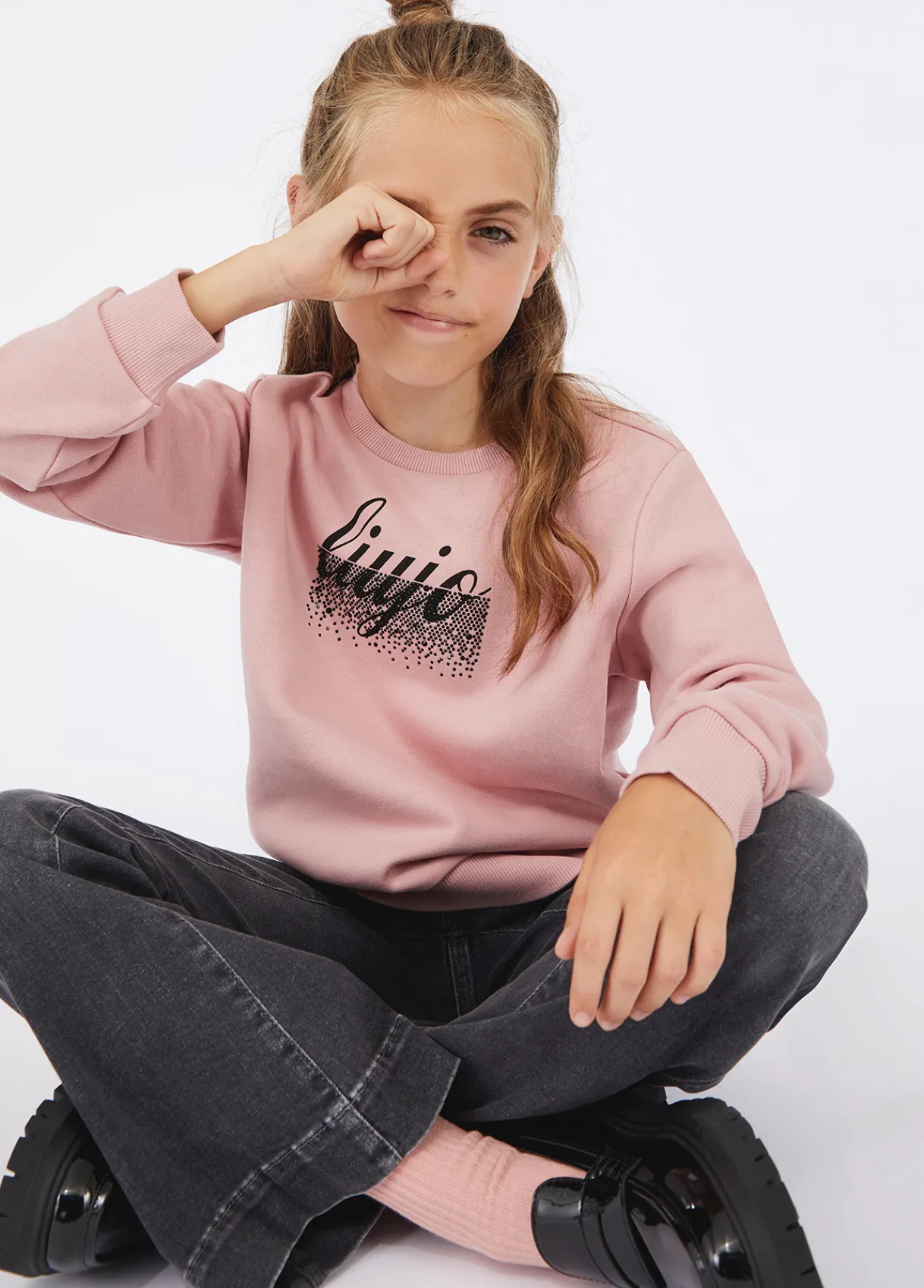 Liu Jo Sweat-shirt en coton avec logo|Enfant Pull Et Sweatshirts