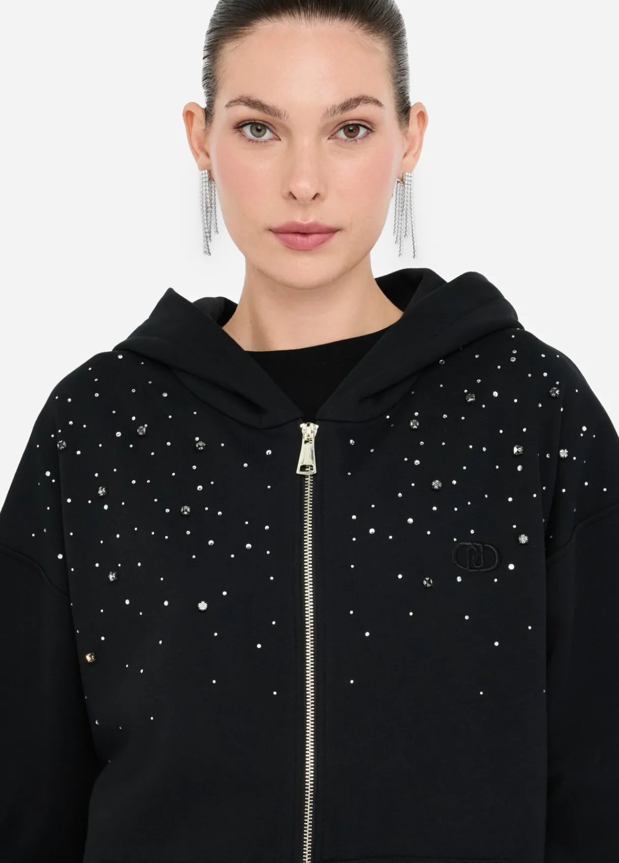 Liu Jo Sweat-shirt en coton avec strass|Femme Sweat-Shirts