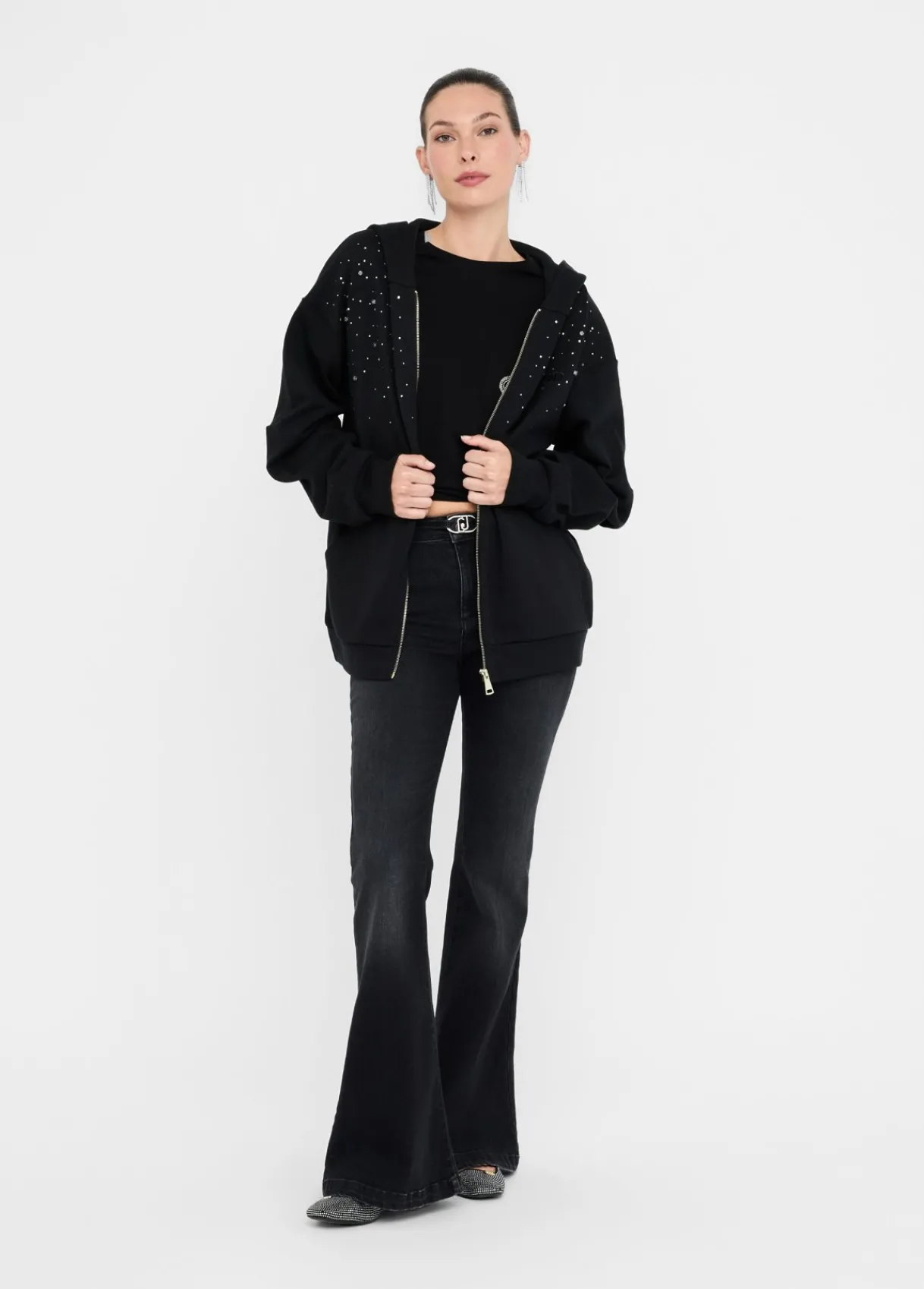 Liu Jo Sweat-shirt en coton avec strass|Femme Sweat-Shirts
