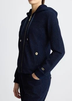 Liu Jo Sweat-shirt en lurex® avec fermeture éclair|Femme Sweat-Shirts|Vêtements De Sport