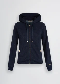 Liu Jo Sweat-shirt en lurex® avec fermeture éclair|Femme Sweat-Shirts|Vêtements De Sport