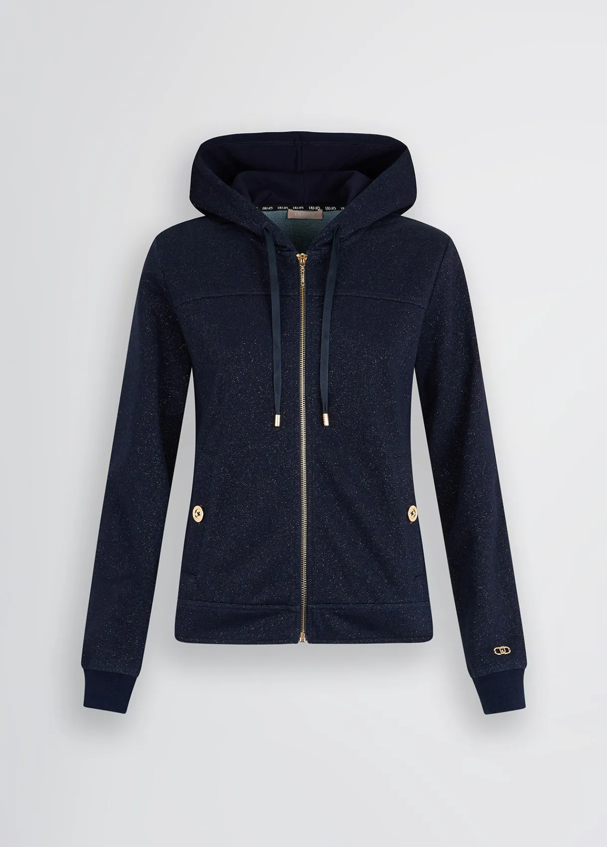 Liu Jo Sweat-shirt en lurex® avec fermeture éclair|Femme Sweat-Shirts|Vêtements De Sport