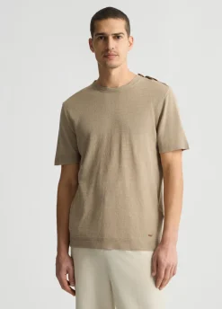 Liu Jo Tee-shirt en lin et coton|Homme Pulls Et Sweaters