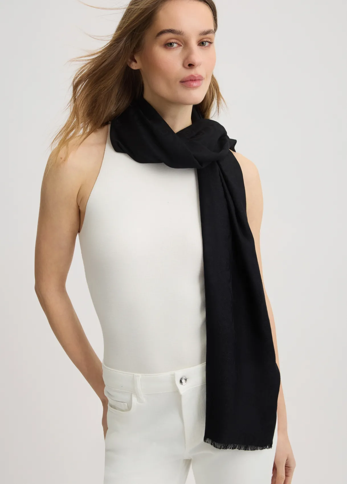Liu Jo Étole à monogramme jacquard|Femme Écharpes Et Foulards