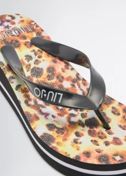 Liu Jo Tongs avec imprimé animalier|Femme Mocassins|Mode Plage