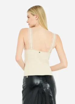 Liu Jo Top avec détails en dentelle|Femme T-Shirts Et Tops