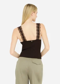 Liu Jo Top avec détails en dentelle|Femme T-Shirts Et Tops