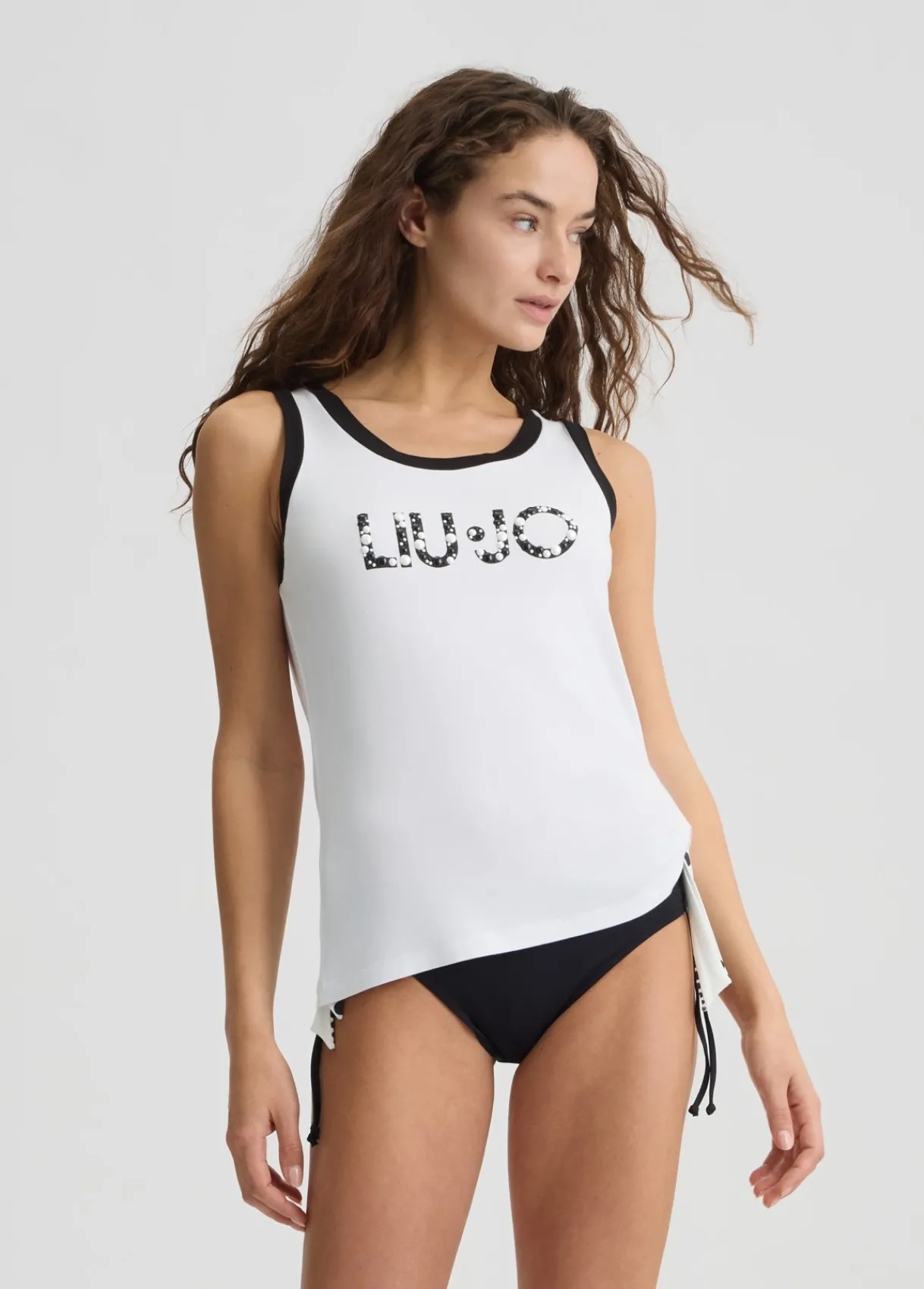 Liu Jo Top avec logo et perles|Femme Mode Plage|T-Shirts Et Tops