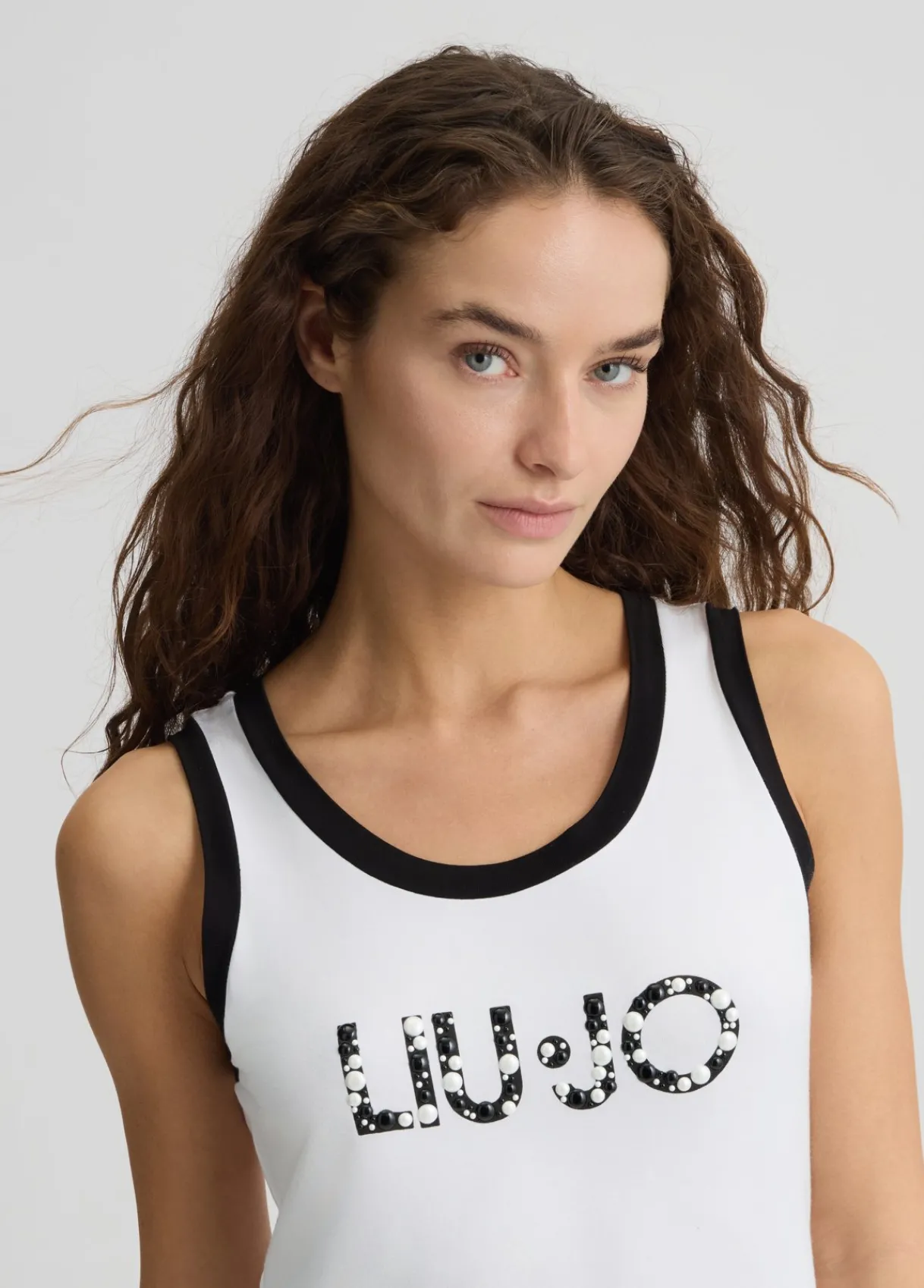 Liu Jo Top avec logo et perles|Femme Mode Plage|T-Shirts Et Tops