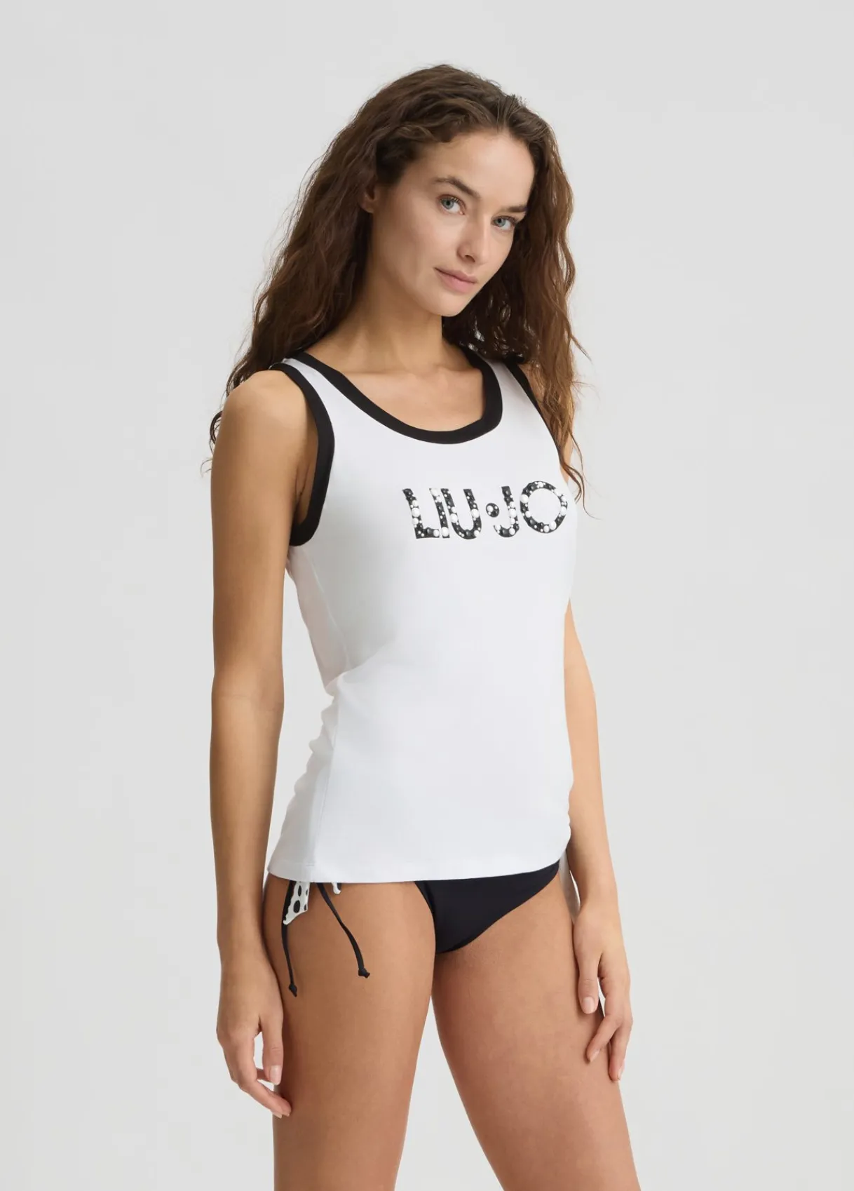 Liu Jo Top avec logo et perles|Femme Mode Plage|T-Shirts Et Tops