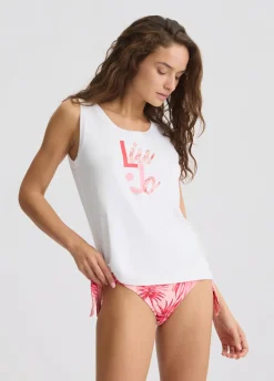 Liu Jo Top avec logo et strass|Femme Mode Plage|T-Shirts Et Tops