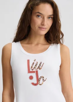 Liu Jo Top avec logo et strass|Femme Mode Plage|T-Shirts Et Tops