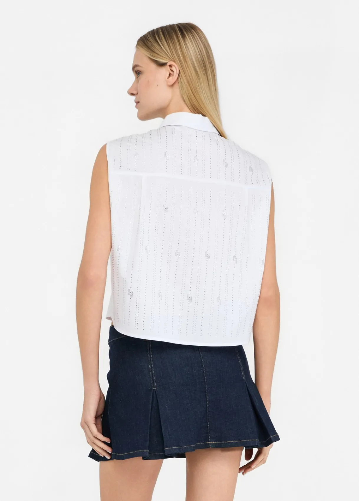 Liu Jo Top en coton avec strass|Femme Chemises Et Blouses
