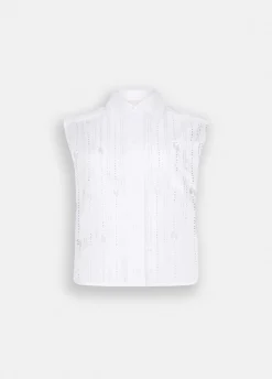 Liu Jo Top en coton avec strass|Femme Chemises Et Blouses