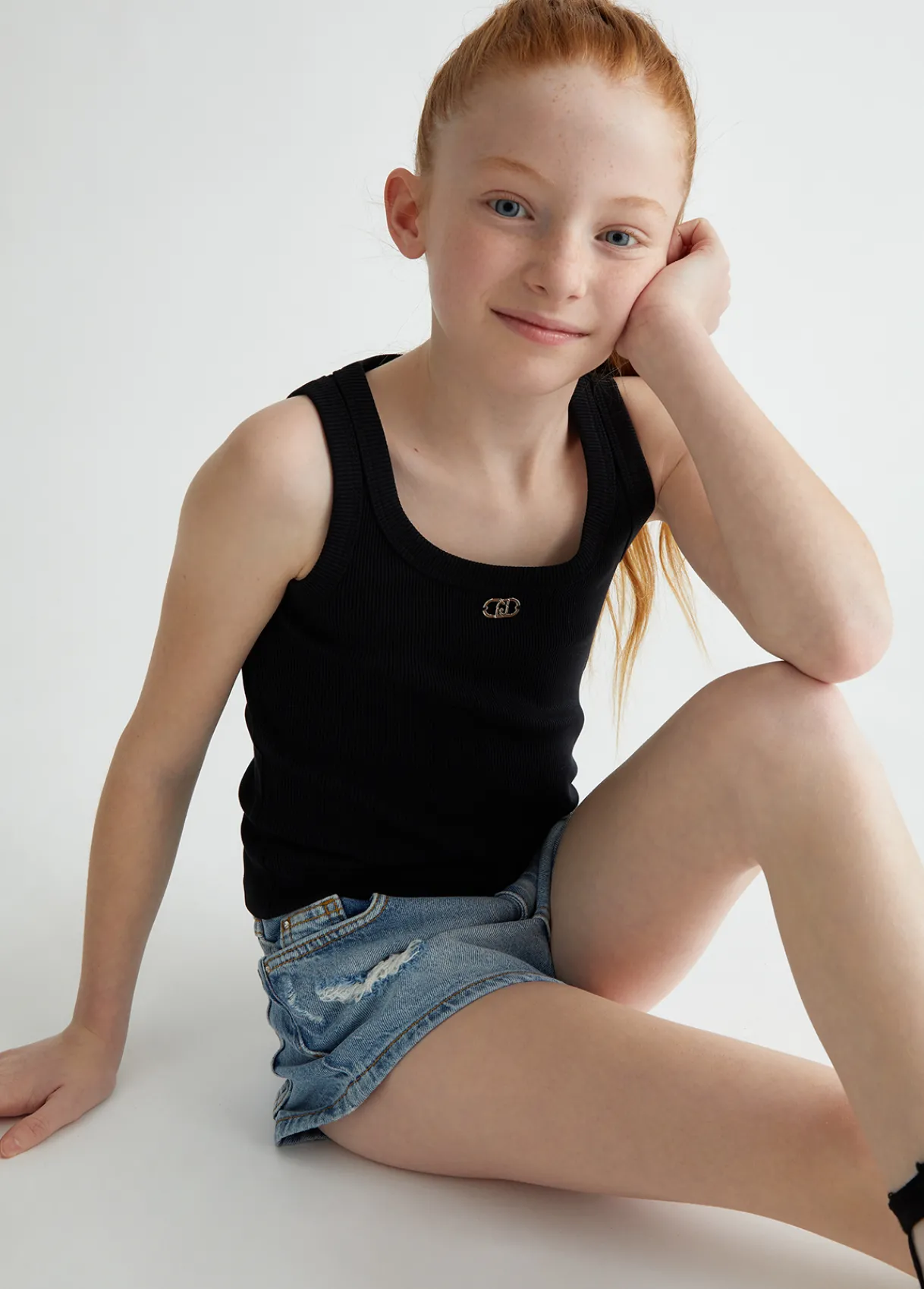 Liu Jo Top en coton côtelé|Enfant T-Shirt
