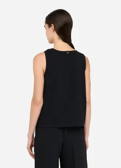 Liu Jo Top en coton et georgette|Femme T-Shirts Et Tops