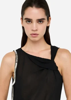 Liu Jo Top en coton et georgette|Femme T-Shirts Et Tops