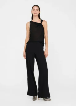 Liu Jo Top en coton et georgette|Femme T-Shirts Et Tops