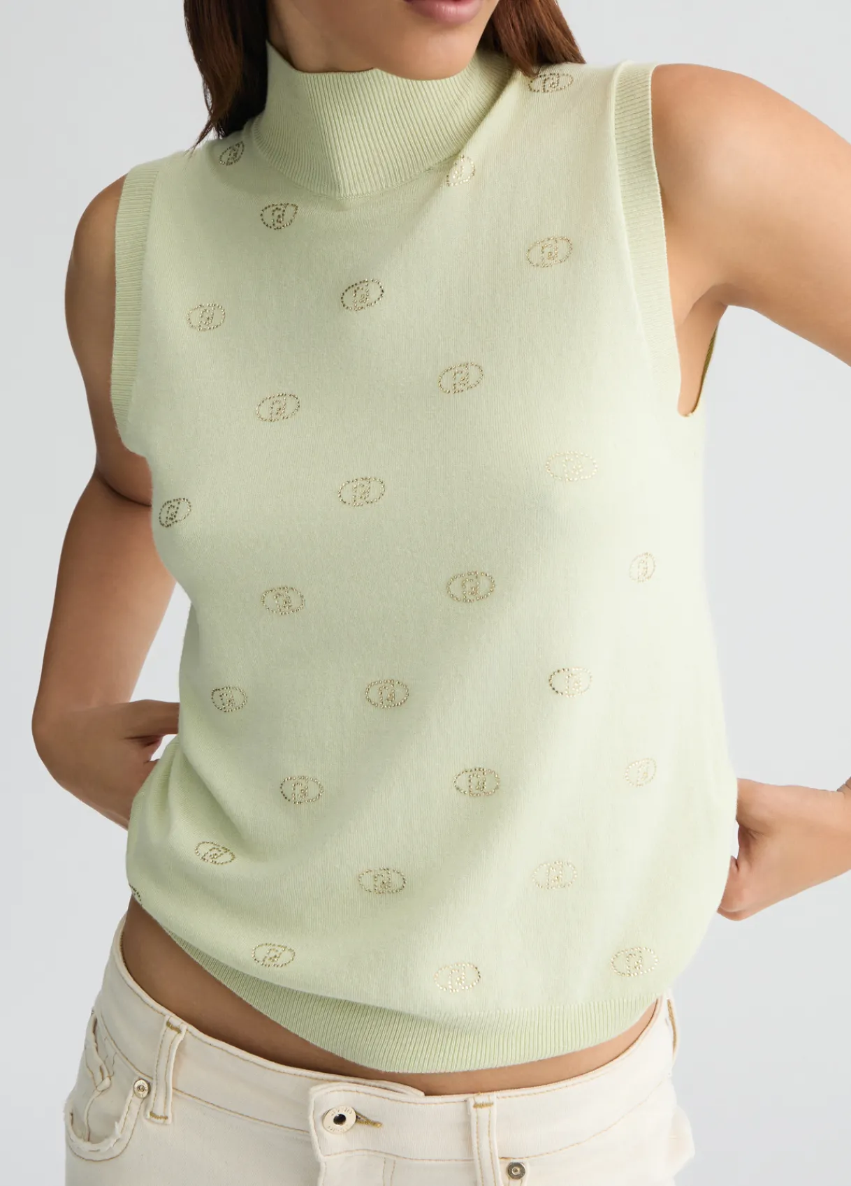 Liu Jo Top en maille avec logo et strass|Femme Mailles