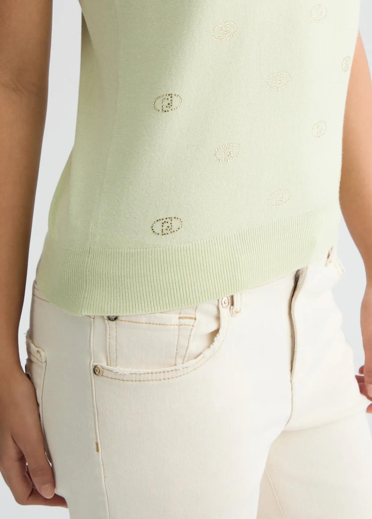 Liu Jo Top en maille avec logo et strass|Femme Mailles