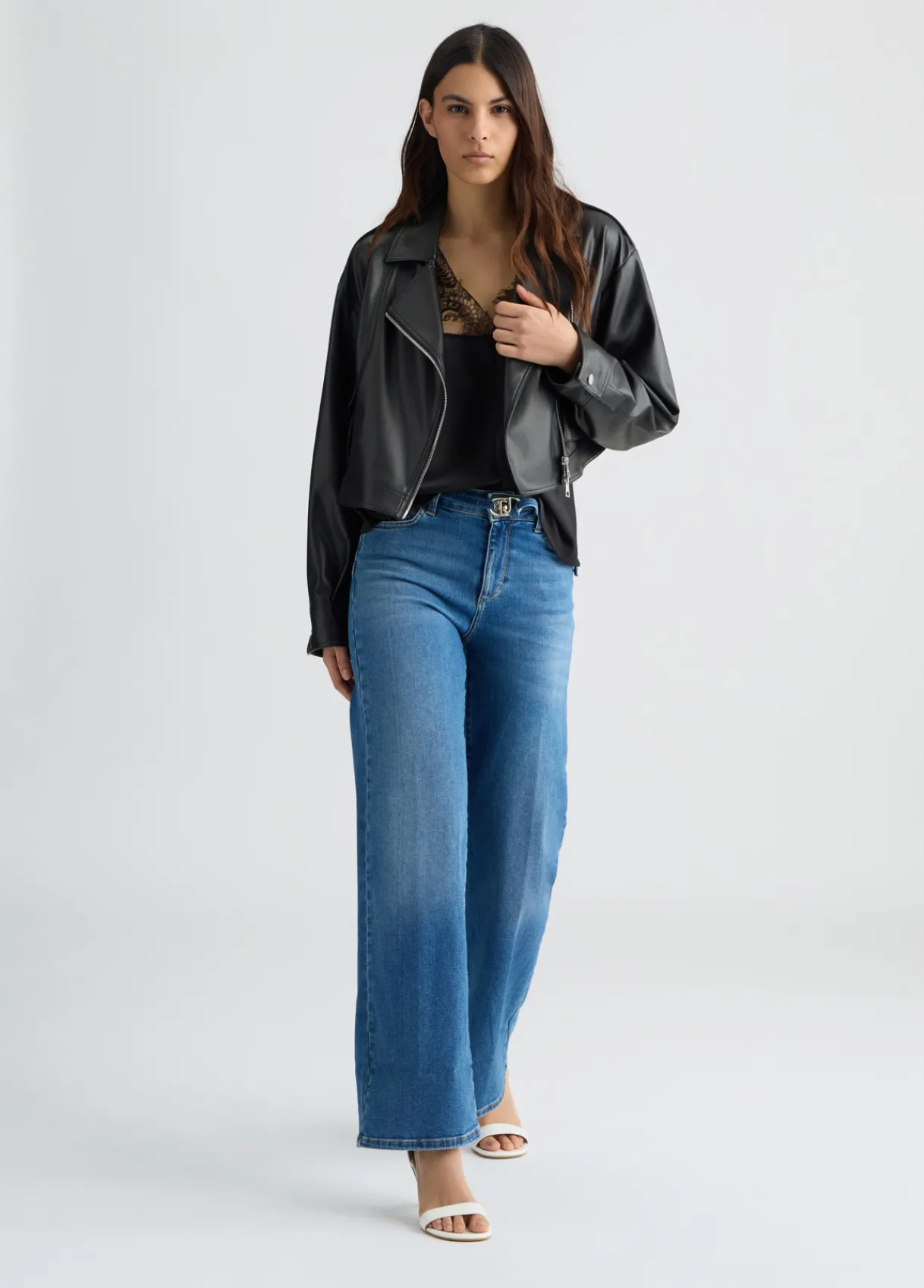 Liu Jo Top en satin avec dentelle|Femme T-Shirts Et Tops