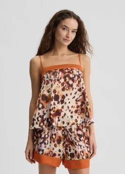 Liu Jo Top en satin imprimé|Femme Vêtements De Sport|Mode Plage