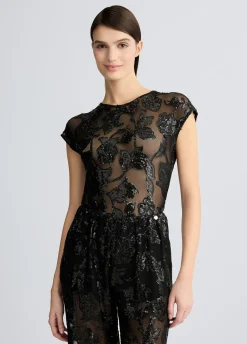 Liu Jo Top façon body en tulle brodé|Femme T-Shirts Et Tops