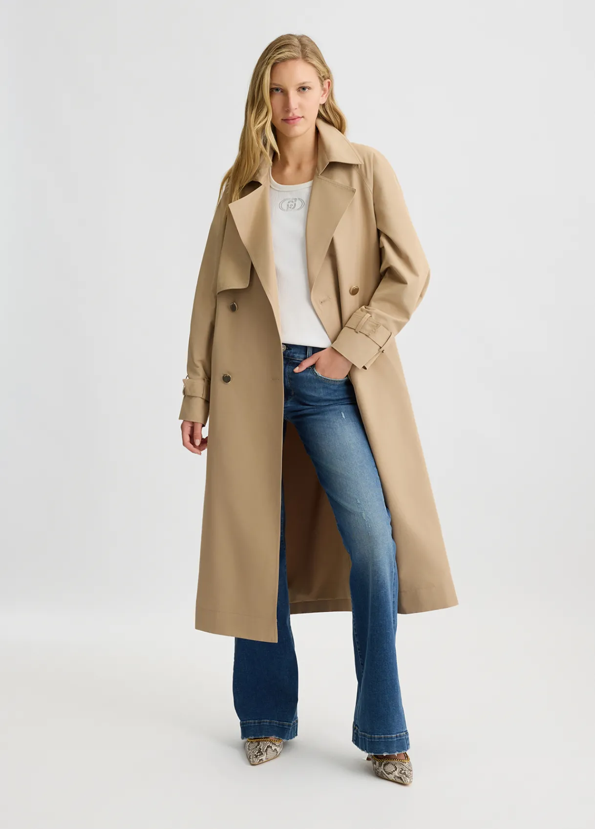 Liu Jo Trench-coat croisé en coton|Femme Manteaux