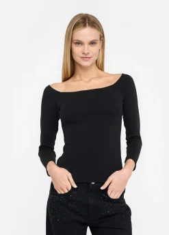 Liu Jo T-shirt à épaules dénudées en coton|Femme T-Shirts Et Tops