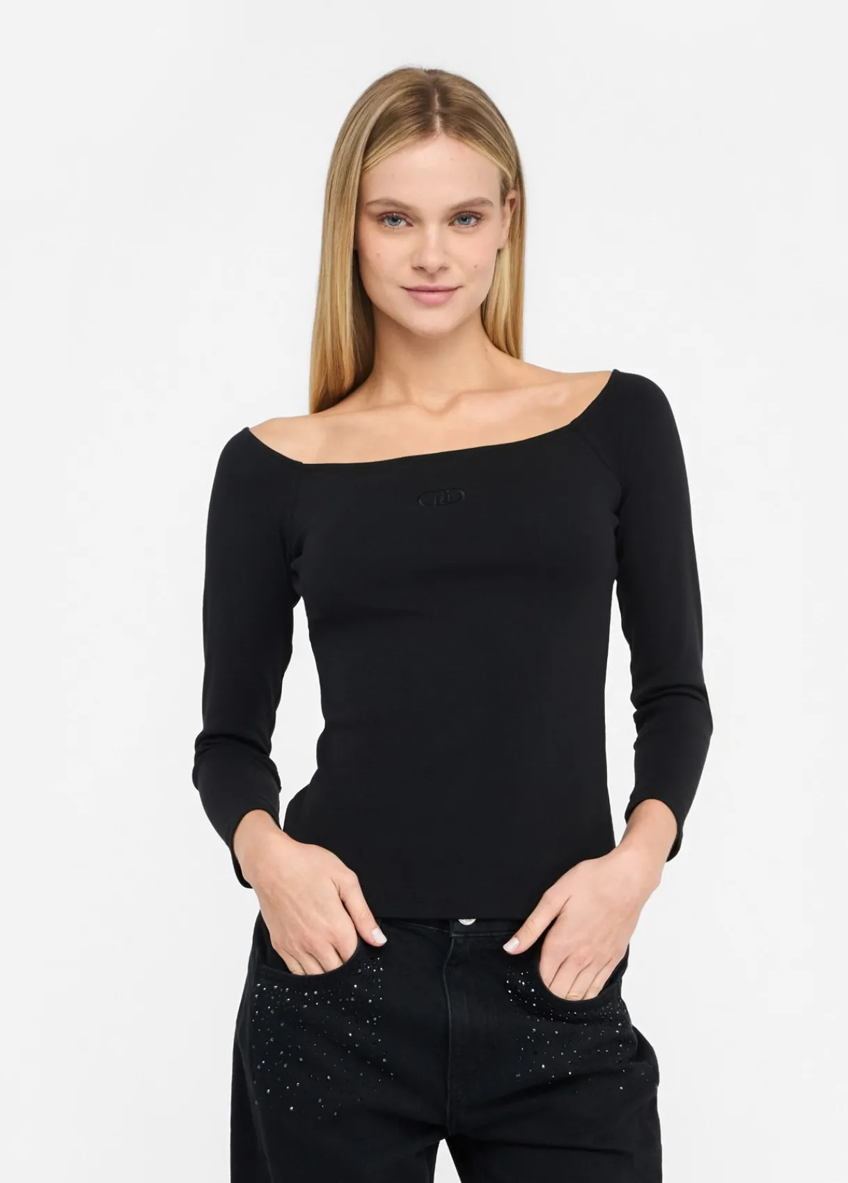 Liu Jo T-shirt à épaules dénudées en coton|Femme T-Shirts Et Tops