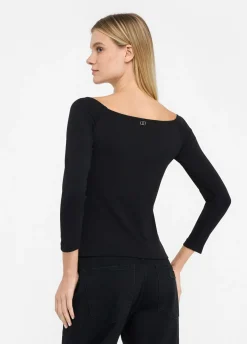 Liu Jo T-shirt à épaules dénudées en coton|Femme T-Shirts Et Tops