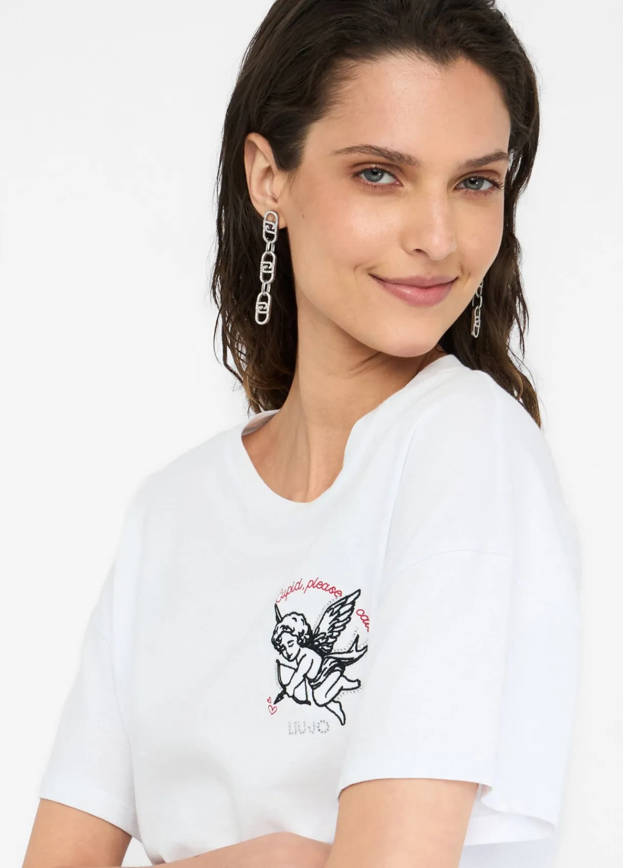 Liu Jo T-shirt avec broderie et strass|Femme T-Shirts Et Tops