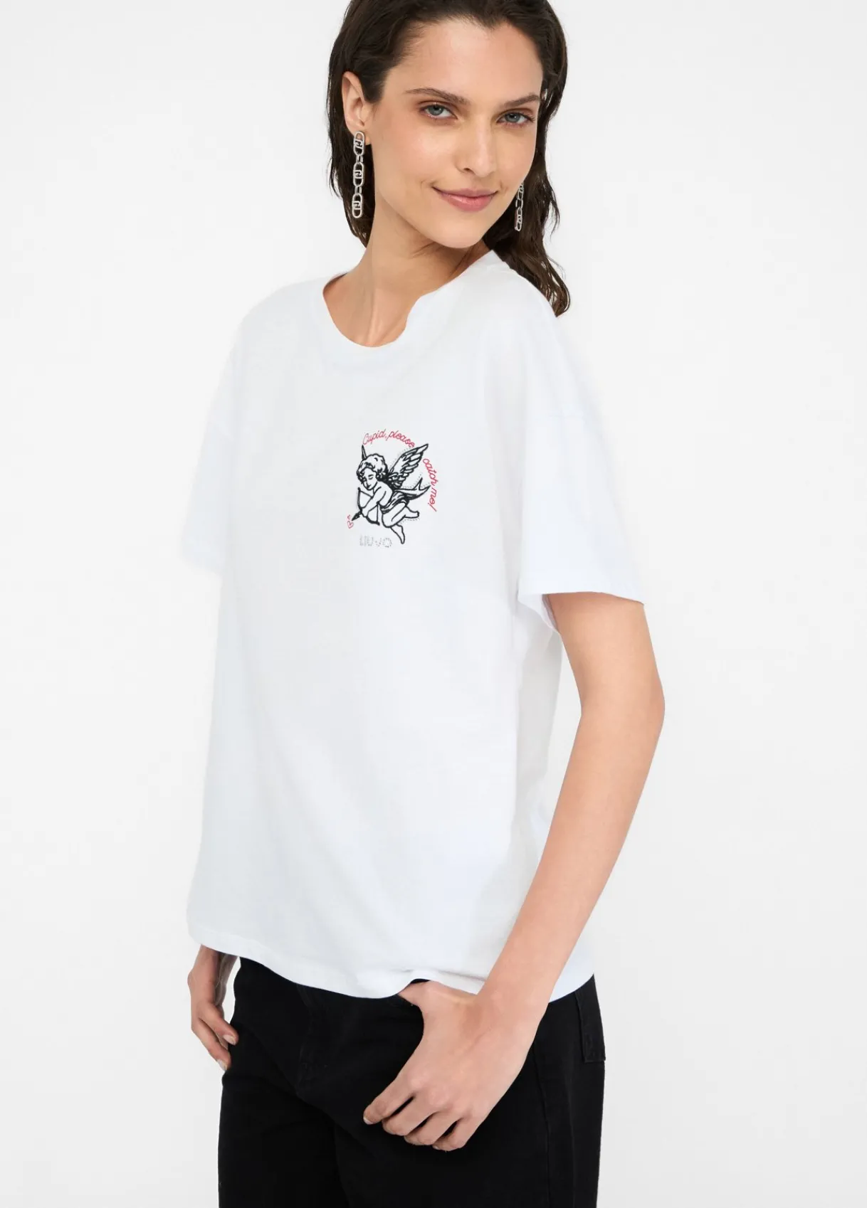 Liu Jo T-shirt avec broderie et strass|Femme T-Shirts Et Tops
