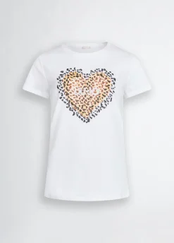 Liu Jo T-shirt avec cœur animalier|Femme T-Shirts Et Tops