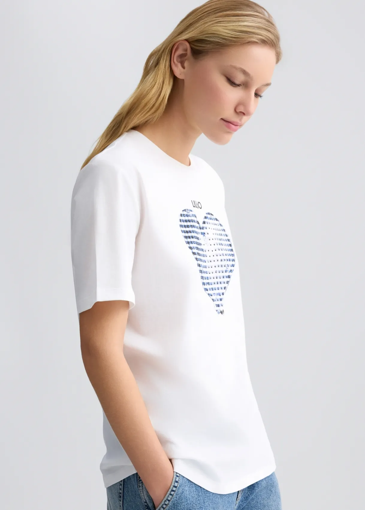 Liu Jo T-shirt avec cœur et strass|Femme T-Shirts Et Tops