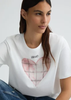 Liu Jo T-shirt avec cœur et strass|Femme T-Shirts Et Tops
