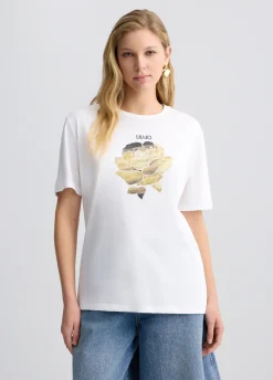 Liu Jo T-shirt avec fleur et strass|Femme T-Shirts Et Tops