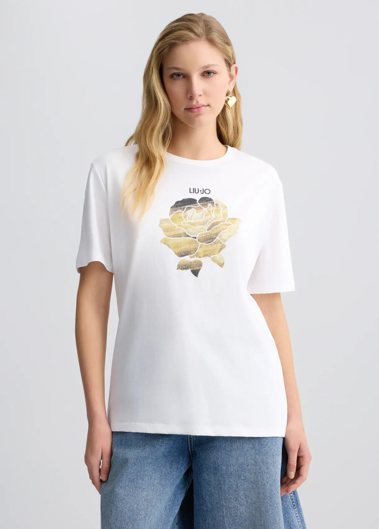 Liu Jo T-shirt avec fleur et strass|Femme T-Shirts Et Tops
