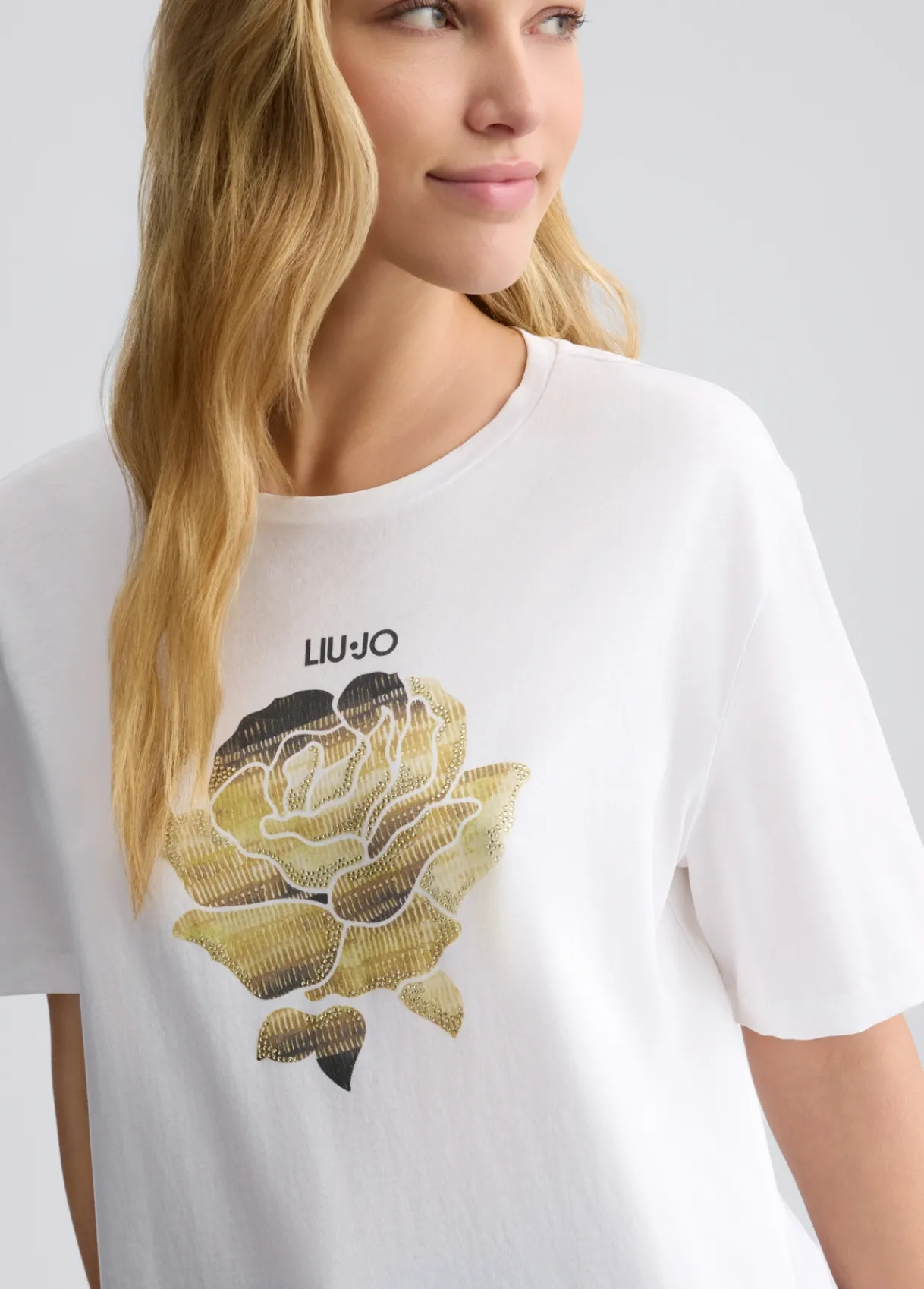 Liu Jo T-shirt avec fleur et strass|Femme T-Shirts Et Tops