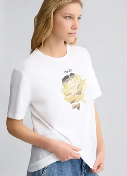 Liu Jo T-shirt avec fleur et strass|Femme T-Shirts Et Tops