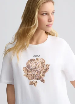 Liu Jo T-shirt avec fleurs animalier|Femme T-Shirts Et Tops